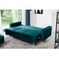 Canapé 3 places convertible - en tissu de qualité vert, ASVENA VELOURS