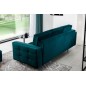 Canapé 3 places convertible - en tissu de qualité vert, ASVENA VELOURS
