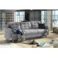 Canapé 3 places convertible - en tissu de qualité gris clair, ASVENA VELOURS