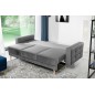 Canapé 3 places convertible - en tissu de qualité gris clair, ASVENA VELOURS