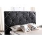 Lit en cuir italien de luxe ENJOY, noir liseret blanc, 160x200