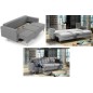 Canapé 3 places convertible - en tissu de qualité gris clair, ASVENA VELOURS