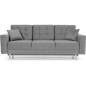 Canapé 3 places convertible - en tissu de qualité gris clair, ASVENA VELOURS