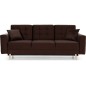 Canapé 3 places convertible - en tissu de qualité marron, ASVENA VELOURS, Marron foncé