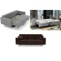 Canapé 3 places convertible - en tissu de qualité marron, ASVENA VELOURS, Marron foncé