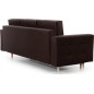 Canapé 3 places convertible - en tissu de qualité marron, ASVENA VELOURS, Marron foncé