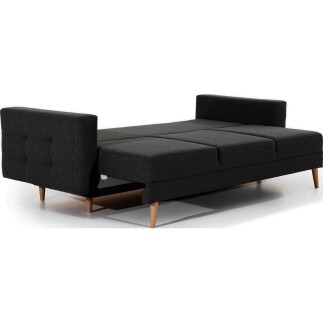 Canapé 3 places convertible - en tissu de qualité noir, ASVENA