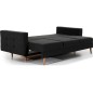 Canapé 3 places convertible - en tissu de qualité noir, ASVENA