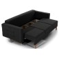 Canapé 3 places convertible - en tissu de qualité noir, ASVENA