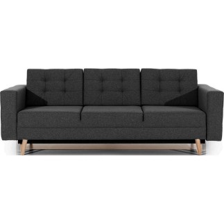Canapé 3 places convertible - en tissu de qualité gris foncé, ASVENA