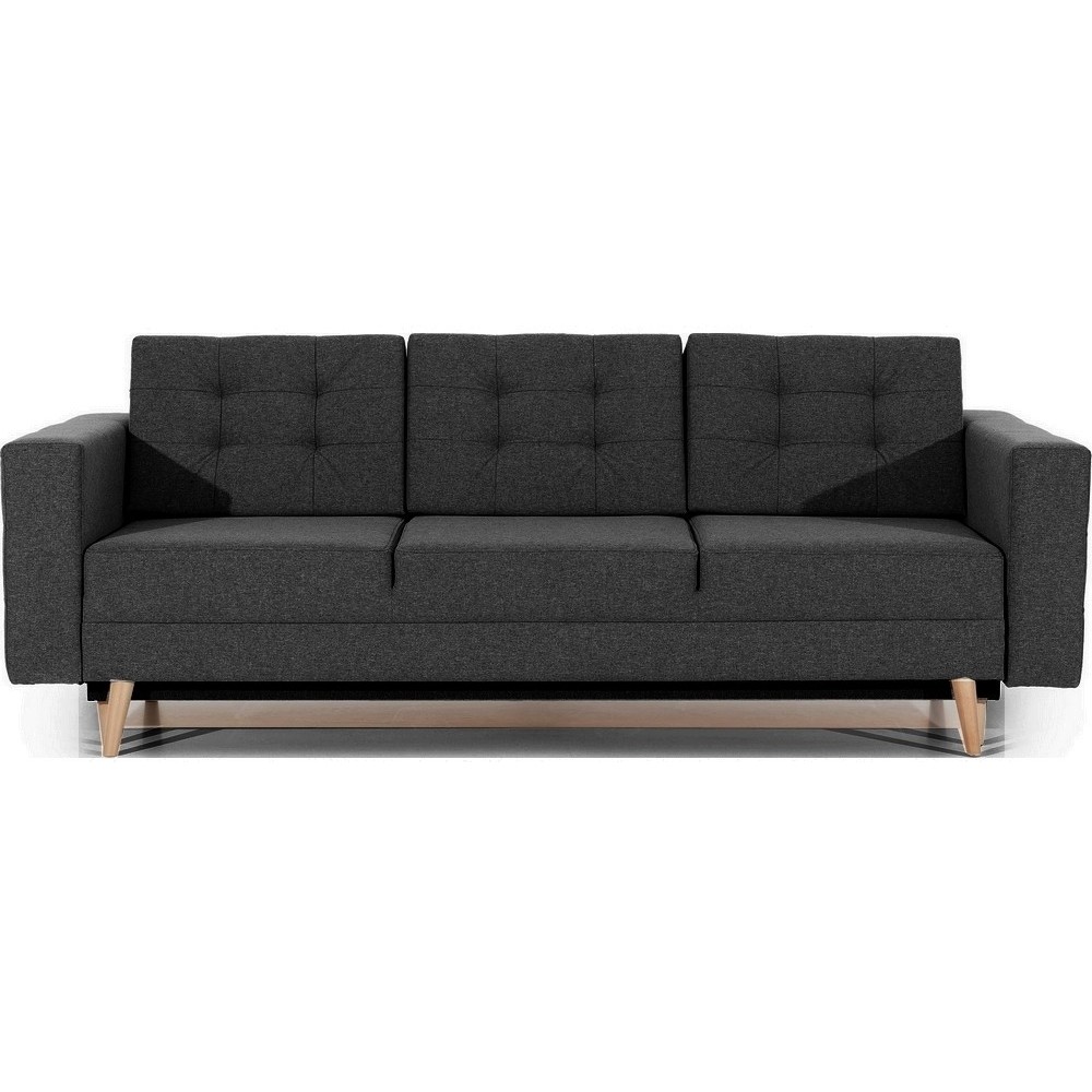 Canapé 3 places convertible - en tissu de qualité gris foncé, ASVENA