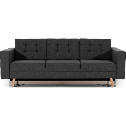 Canapé 3 places convertible - en tissu de qualité gris foncé, ASVENA