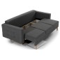 Canapé 3 places convertible - en tissu de qualité gris foncé, ASVENA