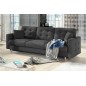 Canapé 3 places convertible - en tissu de qualité gris foncé, ASVENA
