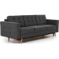 Canapé 3 places convertible - en tissu de qualité gris foncé, ASVENA