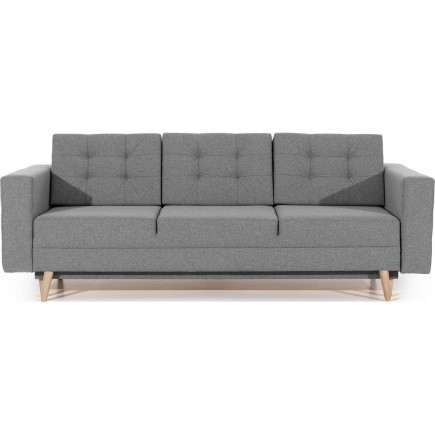 Canapé 3 places convertible - en tissu de qualité gris, ASVENA