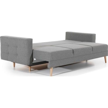 Canapé 3 places convertible - en tissu de qualité gris, ASVENA, Gris clair