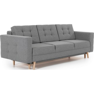 Canapé 3 places convertible - en tissu de qualité gris, ASVENA