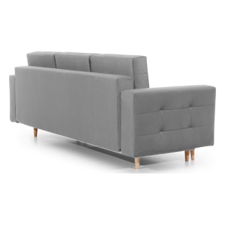 Canapé 3 places convertible - en tissu de qualité gris, ASVENA