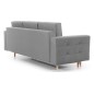 Canapé 3 places convertible - en tissu de qualité gris, ASVENA, Gris clair