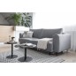 Canapé 3/4 places convertible et espace de rangement, Gris, en velours de qualité, DANY