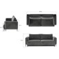 Canapé 3/4 places convertible et espace de rangement, Gris, en velours de qualité, DANY
