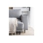 Canapé 3/4 places convertible et espace de rangement, Gris, en velours de qualité, DANY