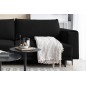 Canapé 3/4 places convertible et espace de rangement - Noir - en velours de qualité, DANY