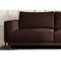 Canapé 3/4 places convertible et espace de rangement, marron, en velours de qualité, DANY