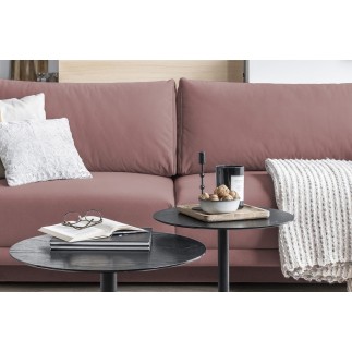 Canapé 3/4 places convertible et espace de rangement - rose - en velours de qualité, DANY