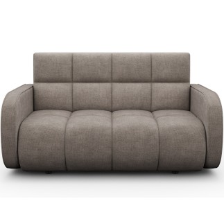 Canapé 2 places convertible tissu doux beige