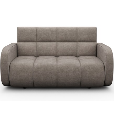 Canapé 2 places convertible tissu doux beige
