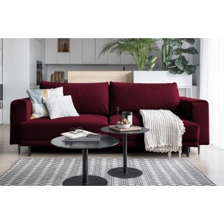 Canapé 3/4 places convertible et espace de rangement - Fushia - en velours de qualité, DANY, Fuschia