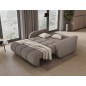 Canapé 2 places convertible tissu doux beige, coffre, DEVON Canapé 2 places convertible tissu doux beige, coffre, DEVON