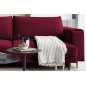 Canapé 3/4 places convertible et espace de rangement - Rouge - en velours de qualité, DANY, Rouge foncé