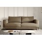 Canapé 3/4 places convertible et espace de rangement - beige - en velours de qualité, DANY