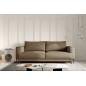 Canapé 3/4 places convertible et espace de rangement - beige - en velours de qualité, DANY