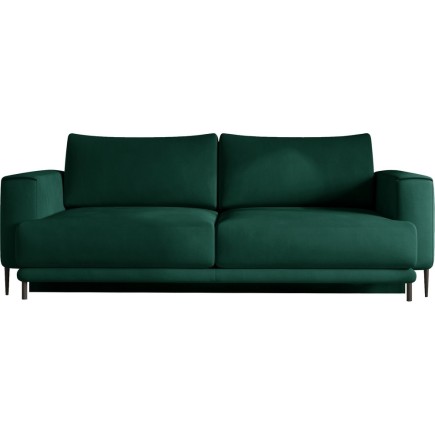 Canapé 3/4 places convertible et espace de rangement - vert - en velours de qualité, DANY
