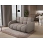 Canapé 2 places convertible tissu doux beige, coffre, DEVON Canapé 2 places convertible tissu doux beige, coffre, DEVON