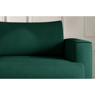 Canapé 3/4 places convertible et espace de rangement - vert - en velours de qualité, DANY