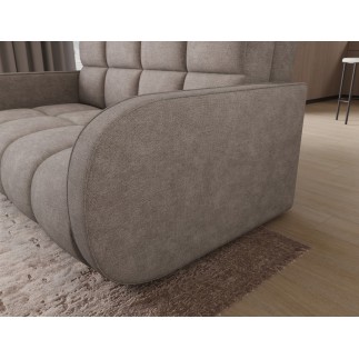 Canapé 2 places convertible tissu doux beige