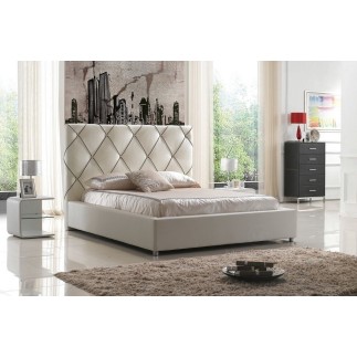 Lit en cuir italien de luxe ENJOY, blanc, 180x200