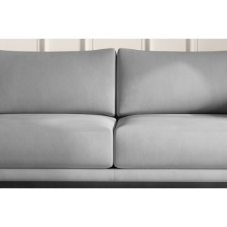 Canapé 3/4 places convertible et espace de rangement - gris - en velours de qualité, DANY