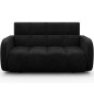 Canapé 2 places convertible tissu doux noir, coffre, DEVON Canapé 2 places convertible tissu doux noir, coffre, DEVON