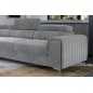 - Canapé d'angle convertible - LARRY VELOURS Luxe, 5 places, gris , angle gauche (vu de face)