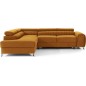 Canapé d'angle convertible - LARRY VELOURS Luxe, bronze, 5 places, angle gauche (vu de face)