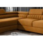 Canapé d'angle convertible - LARRY VELOURS Luxe, bronze, 5 places, angle gauche (vu de face)