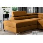 Canapé d'angle convertible - LARRY VELOURS Luxe, bronze, 5 places, angle gauche (vu de face)