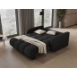 Canapé 2 places convertible tissu doux noir, coffre, DEVON Canapé 2 places convertible tissu doux noir, coffre, DEVON