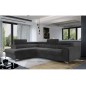 Canapé d'angle convertible - LARRY VELOURS Luxe gris foncé, 5 places, angle gauche (vu de face)